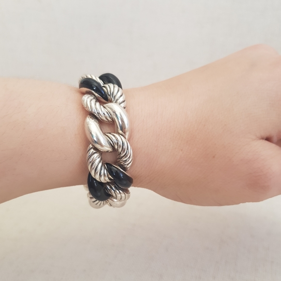 David Yurman Belmont Curb Link Bracelet With Black - Picture 16 of 16